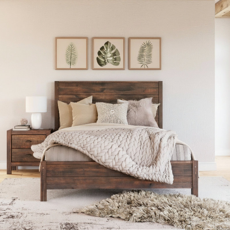 Montauk Bedroom Set, Driftwood, Full, 2 Pcs: Bed, Nightstand