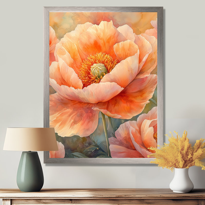 Gosson - impressions sur toile florales, H 32 po x l 16 po, Argent argent, Reproduction encadrée d'une seule photo