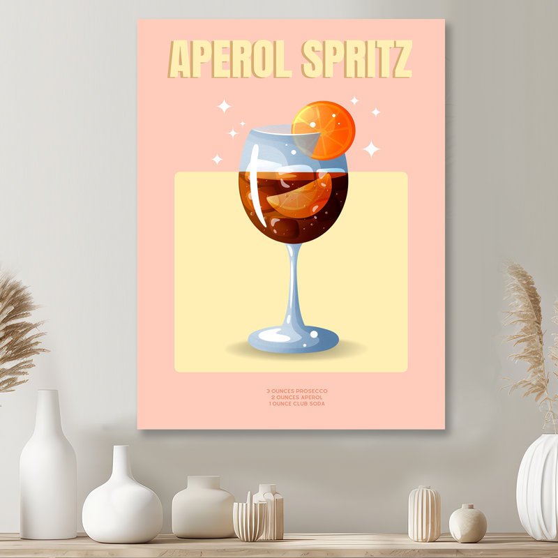 Art mural orange Aperol Spirz On The Rocks Night Out I - cocktails, Sans cadre, H 40 po x l 30 po
