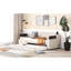 Lit de jour simple beige avec conception, rangement, pour chambre à coucher