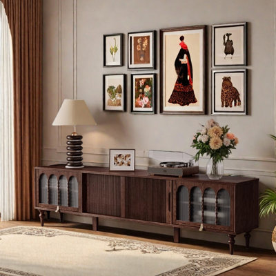 Mid-century rare design wooden TV cabinet