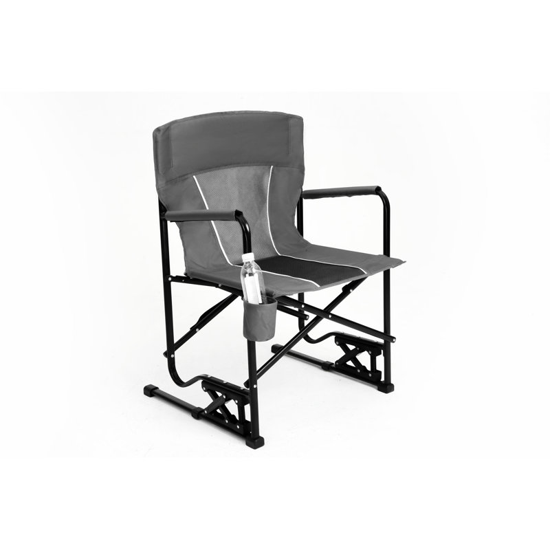 Chaise berçante pliante portative pour l'extérieur, Gris
