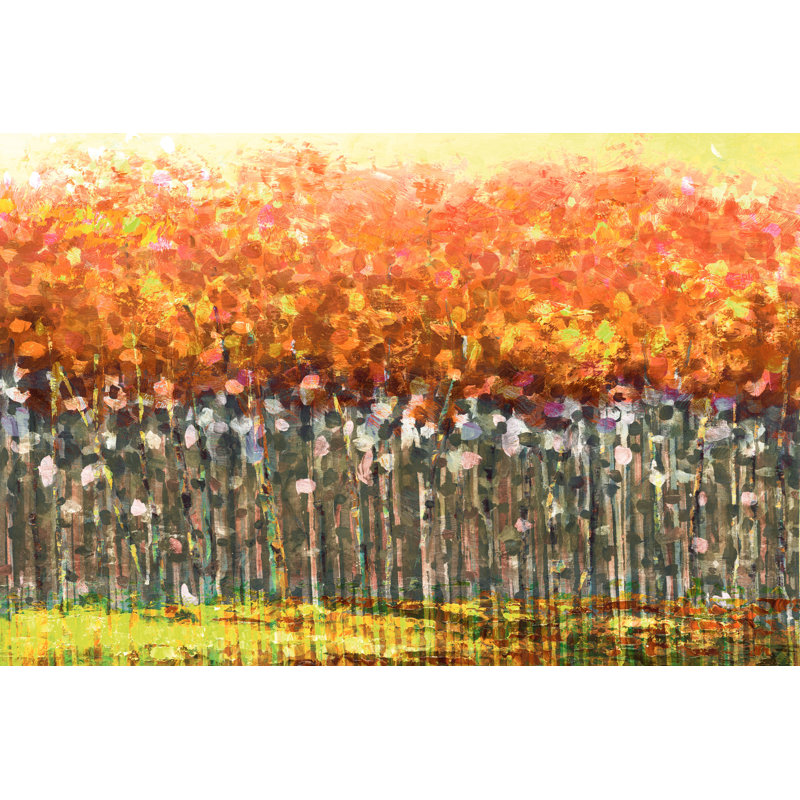 Gold Trees - Wrapped Canvas Painting, 20cm H x 30cm W x 3.8cm D