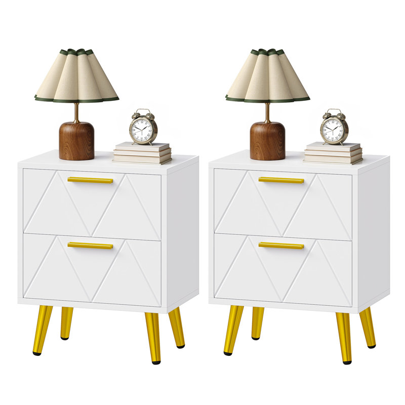 40cm W Bedside Table, White