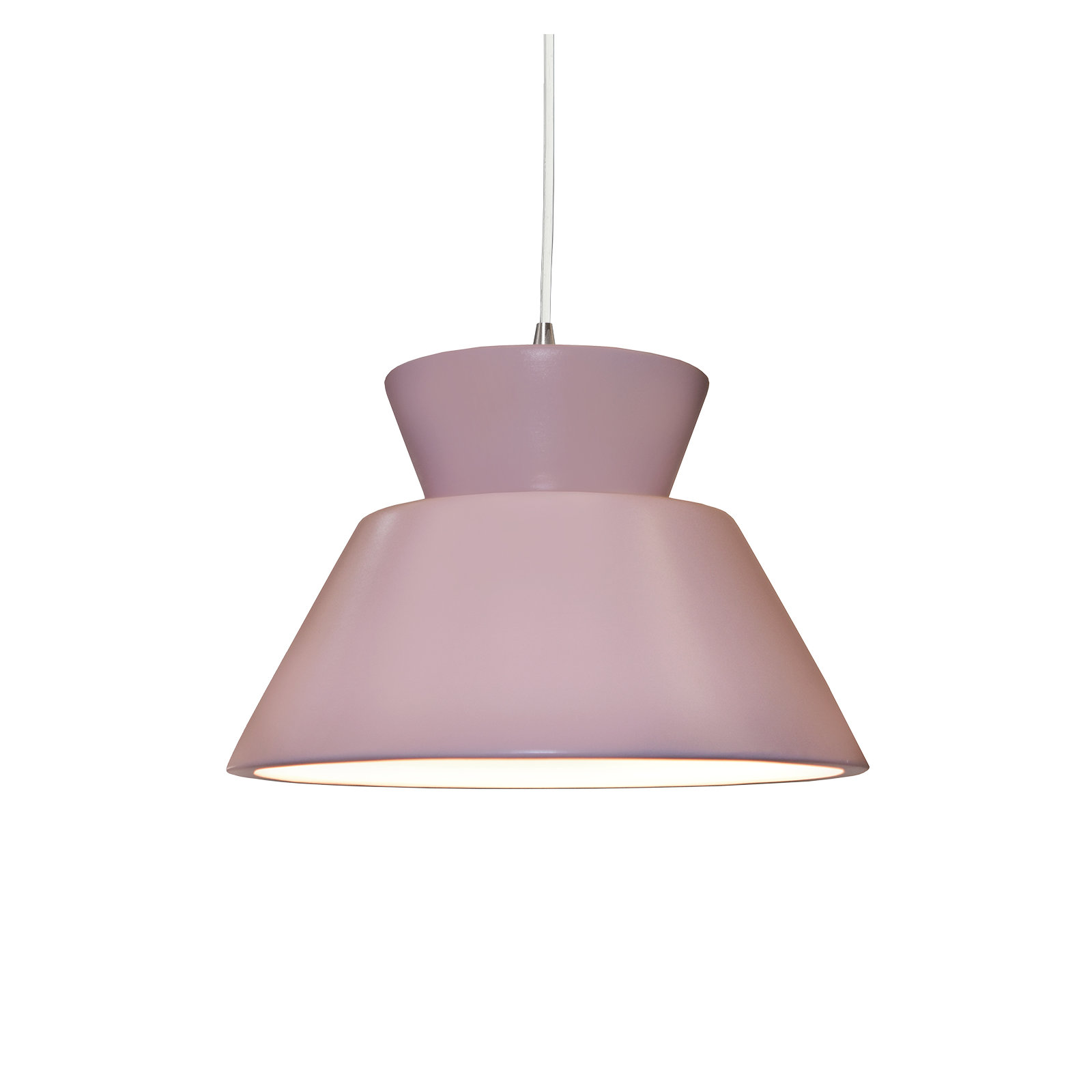 Logan 1 - Light Single Geometric LED Pendant, Incandescent, Polished Chrome, Rose Pink