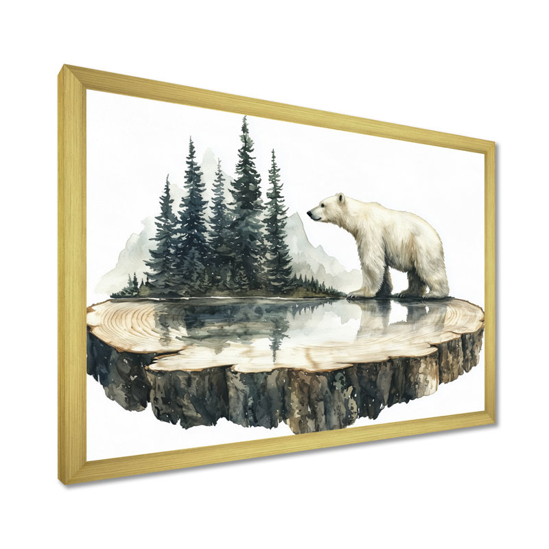 Graylan - animaux, art mural, Cadre doré simple, H 24 po x l 32 po