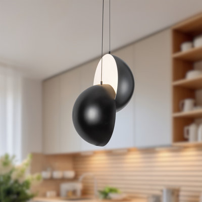 Void 24-in Black dimmable LED Pendant