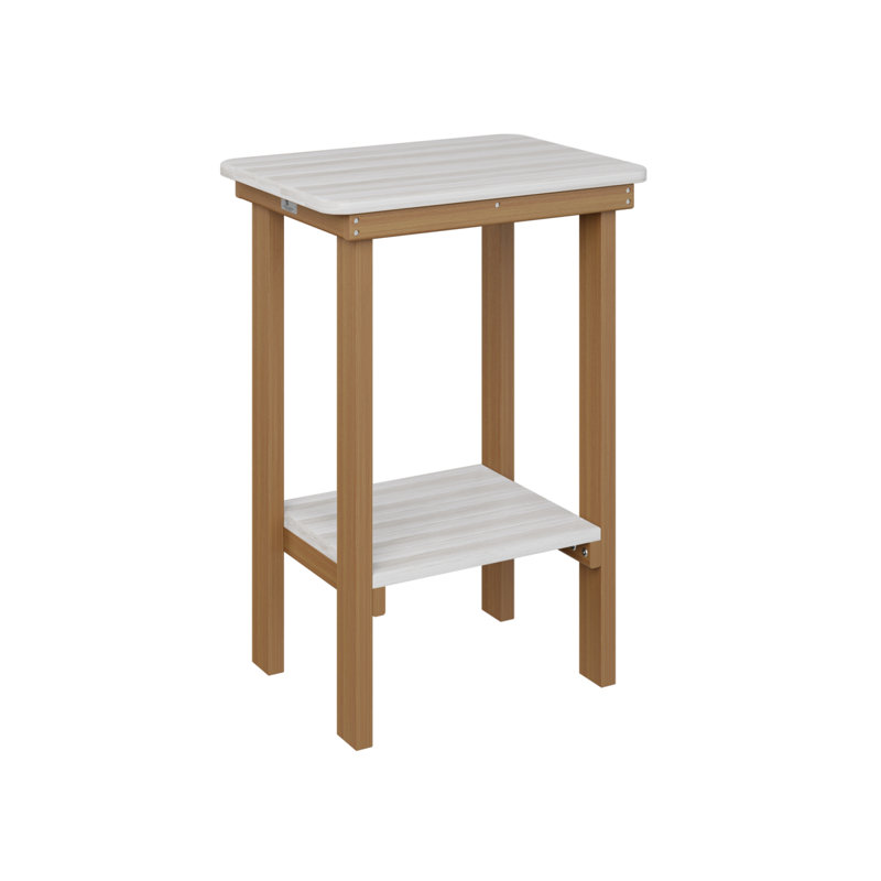 Berlin Gardens Rectangular End Counter Table, Seashell, Natural Teak