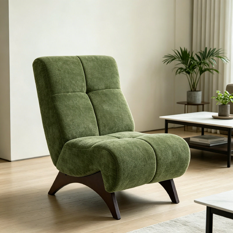 Upholstered Accent Chair, Green