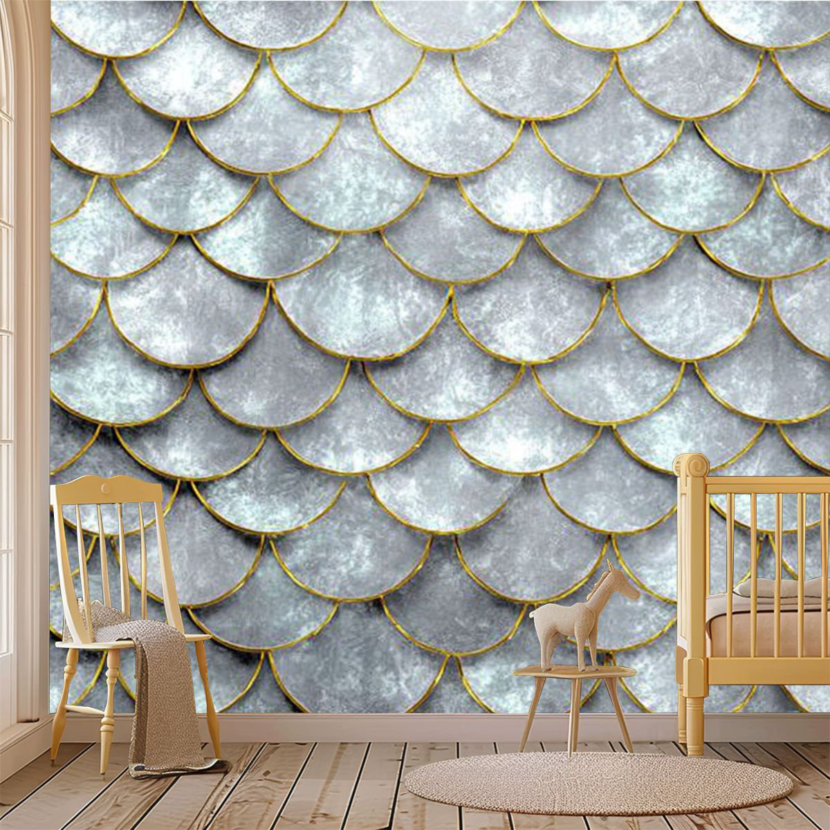 Mercer41 Peel and Stick Canvas Wallpaper Wall Mural texture fish scales ...