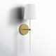 Single Light Steel Dimmable Armed Sconce