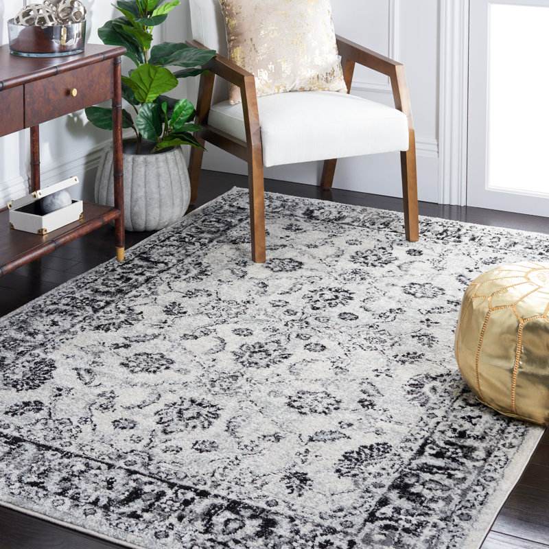 Tapis ivoire / noir Tulum 281, Rectangle 9 pi x 12 pi