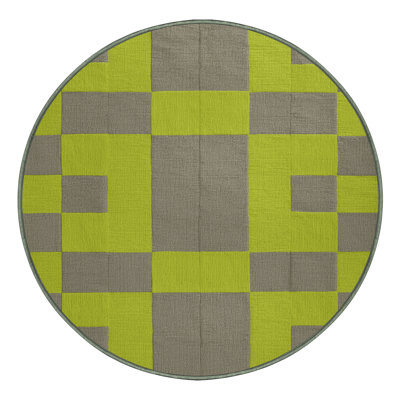 Machine Washable Checkered Green Area Rug