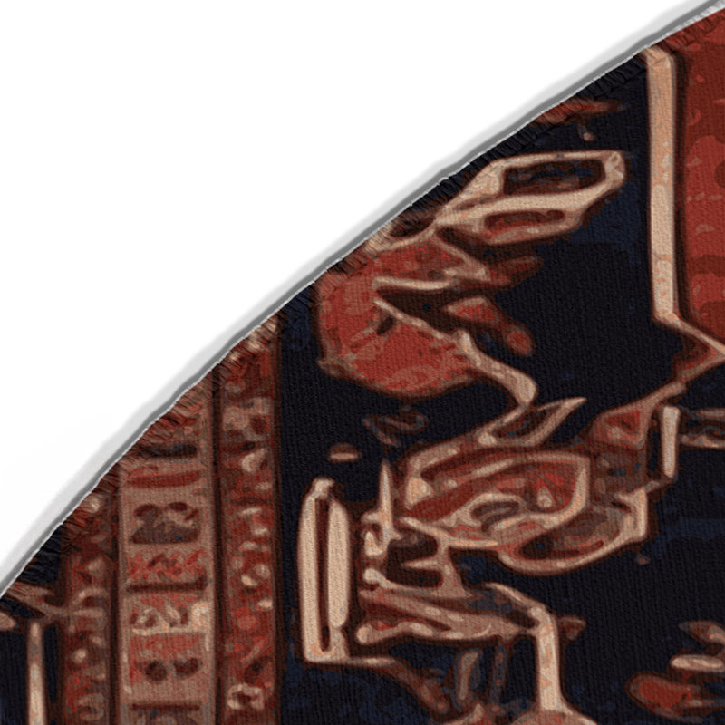 Turkish Brown Indoor and Outdoor Area Rug, Round 5'