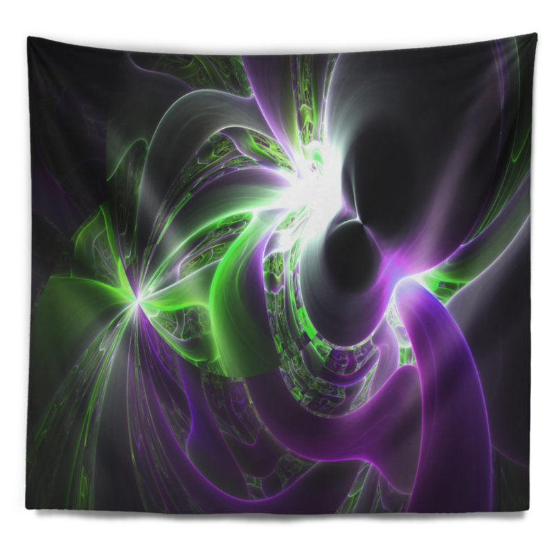 Tapisserie de plasma vert violet brillant, H 50 po x l 60 po