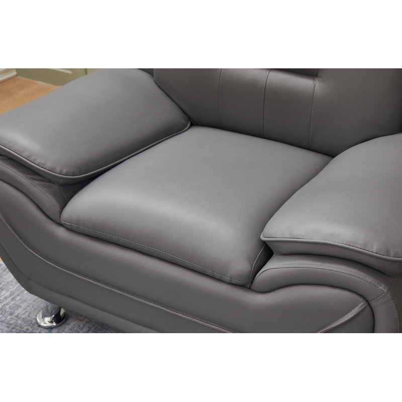 Chaise de salon Alexsia, Similicuir gris