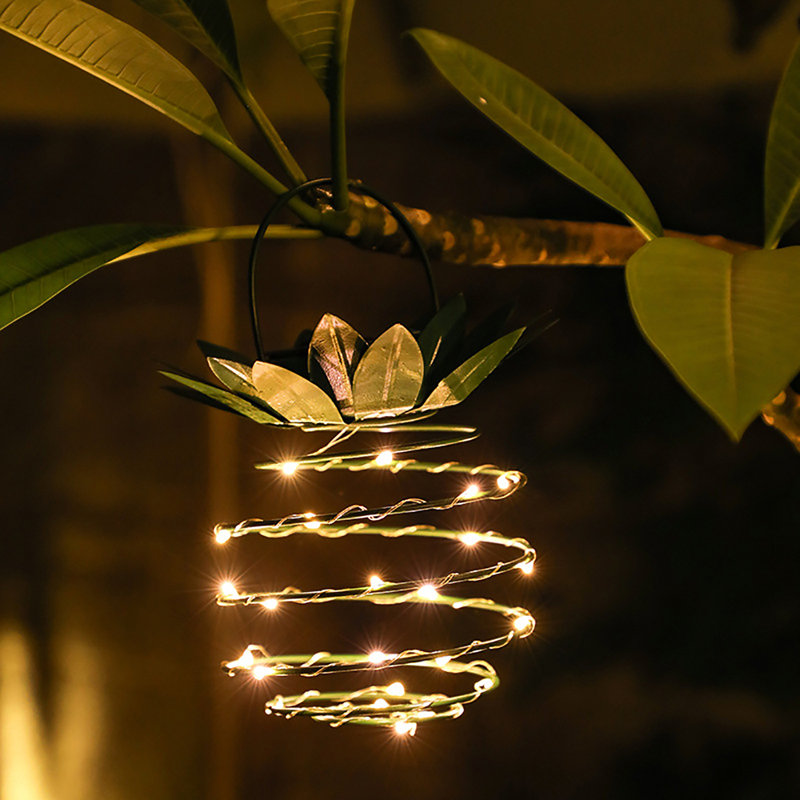 Ensemble de 2 guirlandes solaires ananas, lumières décoratives extérieures imperméables pour patio, jardin et sentier