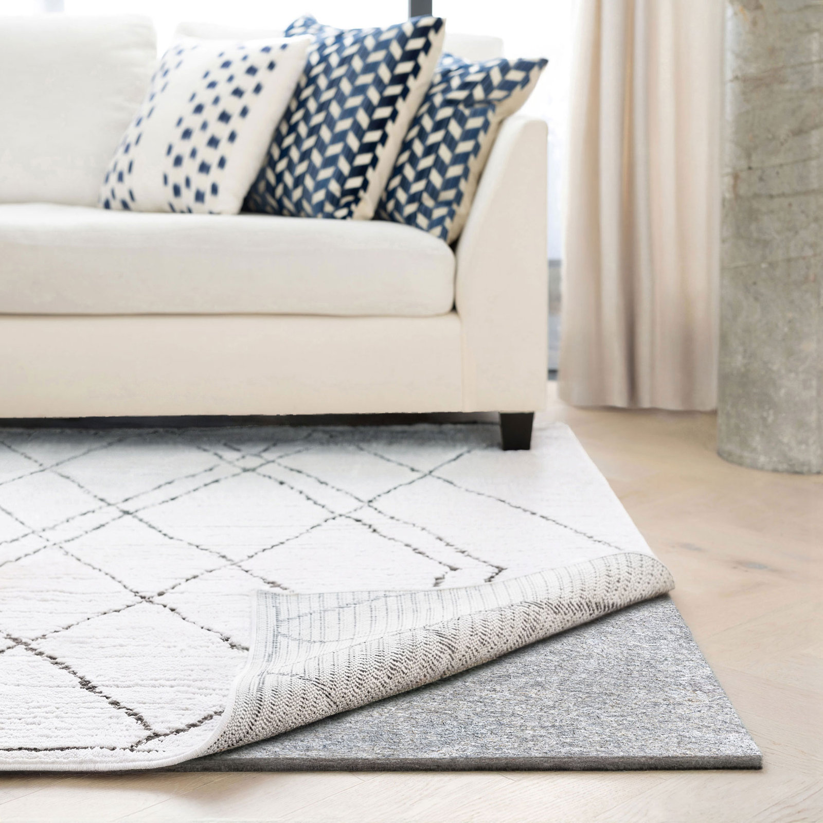 Classic Felt and Rubber Non-Slip Rug Pad, 0.50", Rectangle 3' x 5'