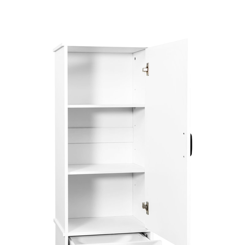 Élégante armoire à linge blanche avec étagère de rangement pratique