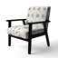 Chaise d'appoint abstraite - fauteuil bleu et crème boho mandala beige-1822516338