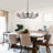 Annasha 8 - Light Brown/Black Modern Industrial Dimmable Candle Style Round Wagon Wheel Chandelier-33.86"W x 78.74"H-1253724456