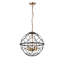 Lustre géométrique à 4 lumières, 45,7 cm (18 po), cage noire et laiton antique
