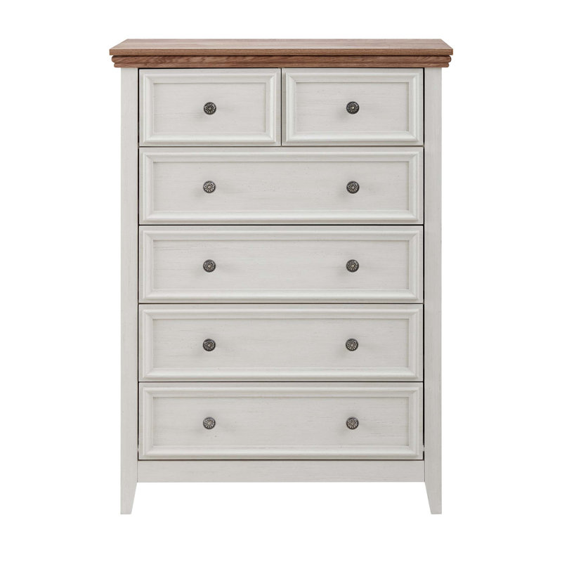 Commode moderne à 6 tiroirs avec rangement spacieux et design rétro pour le salon et la maison de campagne, Beige