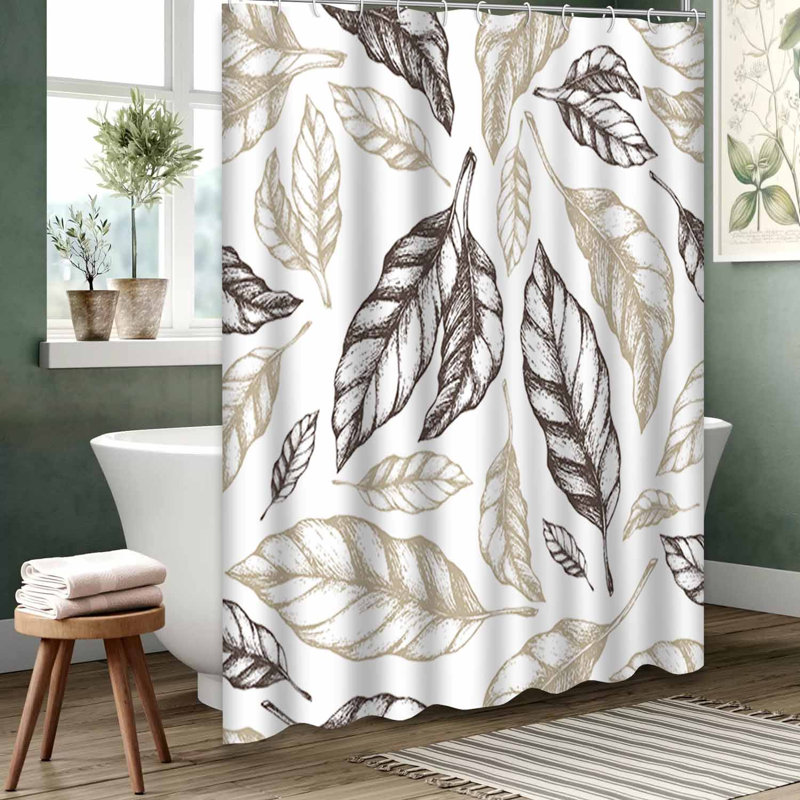 Rideau de douche blanc imperméable, rideaux de douche pour la salle de bain avec 12 crochets, 72" L x 84" W