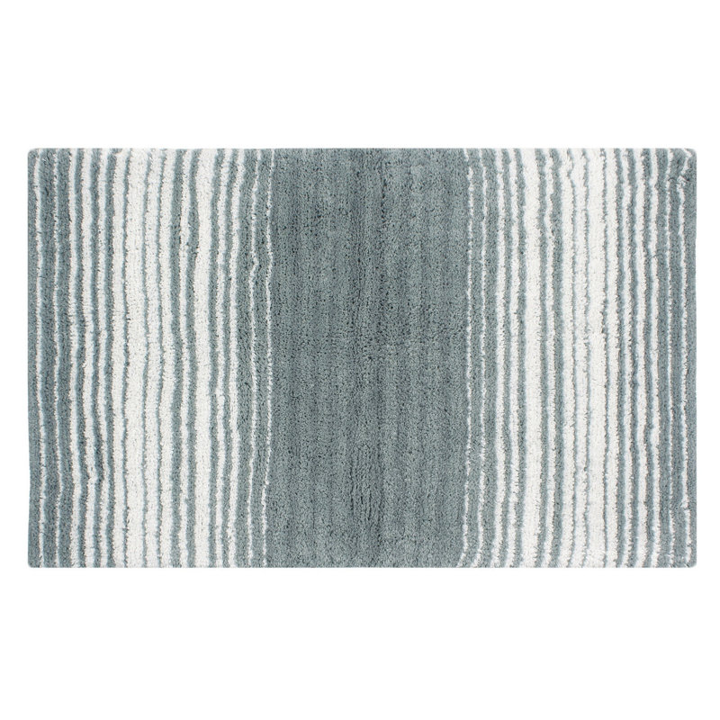 Griffie Plush 100 % Cotton Bath Rug, Gray, Single - 24" L x 40" W