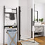 36'' W x 72'' H Frameless Hinged Shower Door with Clear Glass in Matte Black Finish