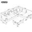 Canapé modulaire 105 po avec repose-pieds de rangement 105 po-121052716