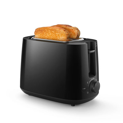 2 slices of 830W black toaster
