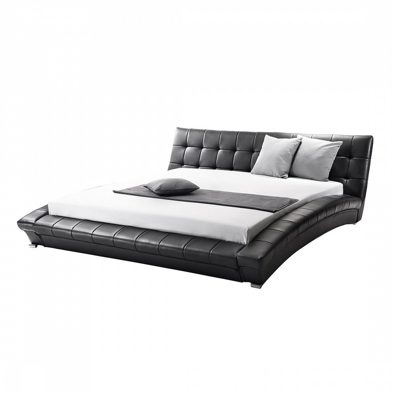 Upholstered Bed, Black, 180 x 200cm