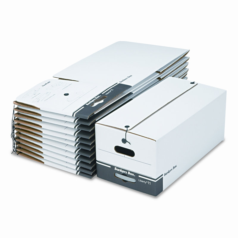 Liberty Heavy-Duty White and Blue Corrugated Storage Box