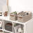 Narrow Storage Bins With Handle, Small Fabric Organizer Basket for Closet and Shelf, Brown-1009638852