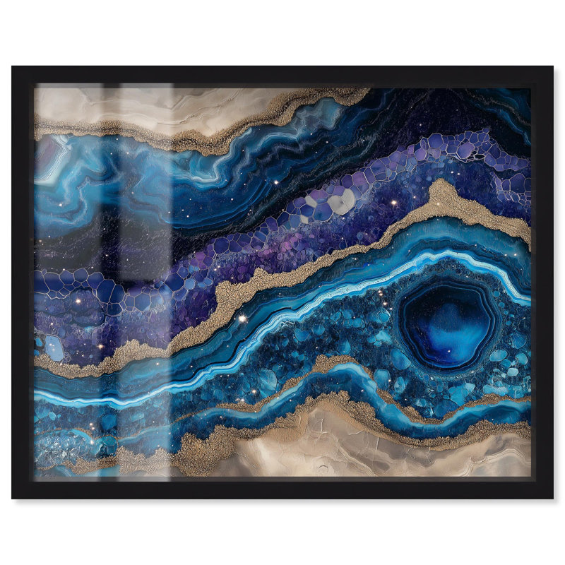 «Galactic Geode I Shadowbox Print» par Art Remedy, Noir, H 17 po x l 21 po