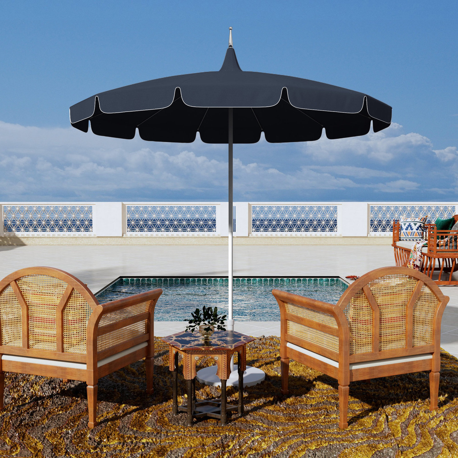 Nikolitsa 8.5' Sunbrella® Umbrella, Navy Sunbrella®