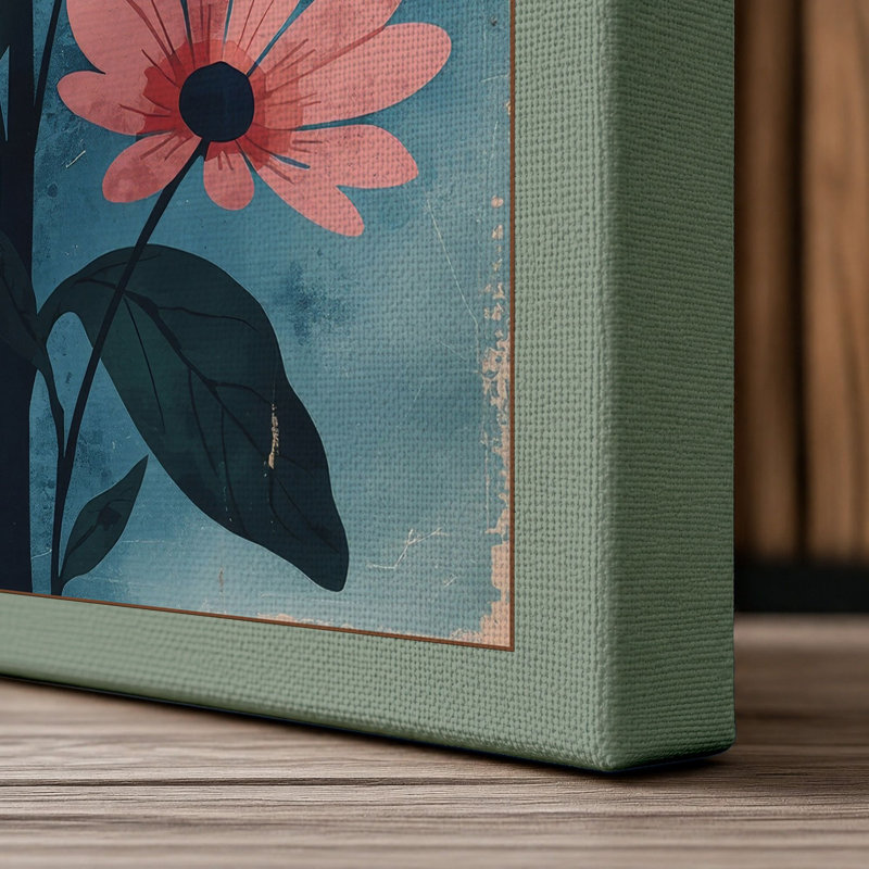 Study in Bloom Botanical - Wrapped Canvas, 18x12 - 45.7 x 30.5 cm, Sage Border
