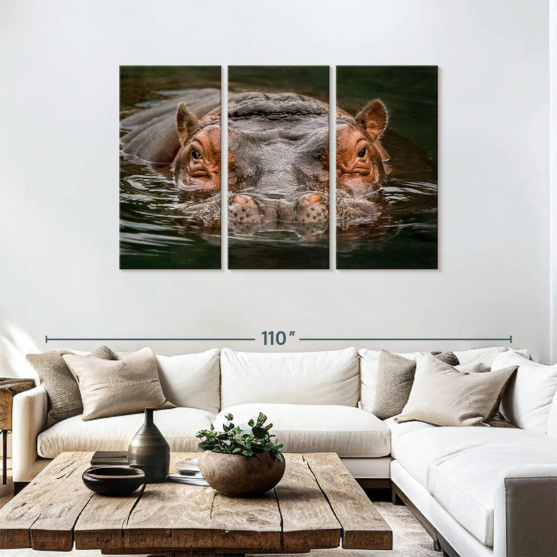 Brampt Submerged Hippo, 48" H x 74" W