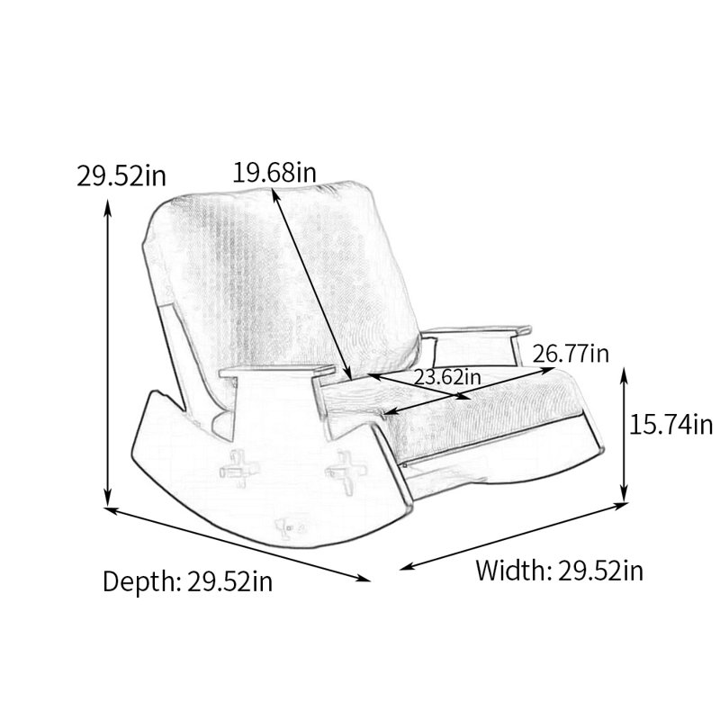 Chaise berçante de loisirs - siège moelleux et spacieux, Noir, noir, noir, noir, Kaki