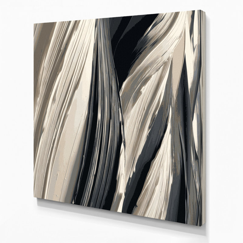 Art mural sur toile gris anthracite DiagonalStripes, H 12 po x l 12 po