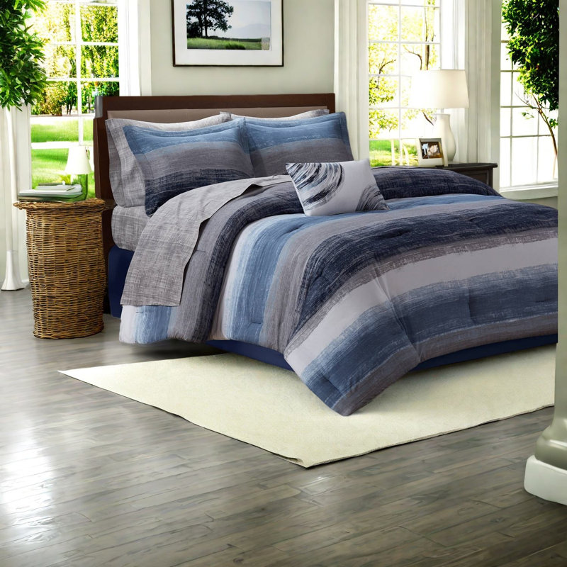 Comfortable Navy Bedding Sets, Microfiber & Cotton, Modern Style For Home
