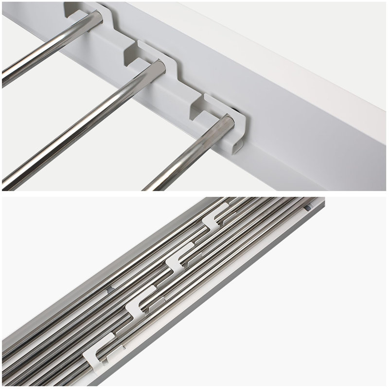 Stainless Steel Wall Mounted Clothes Rack, White