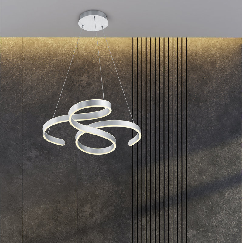 Somers 1 - Light Unique/Statement LED Chandelier, Brushed Aluminium