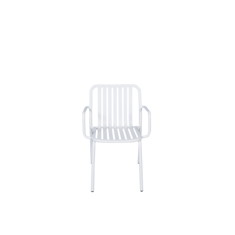 Key West Stacking Restaurant Patio Dining Armchair, White