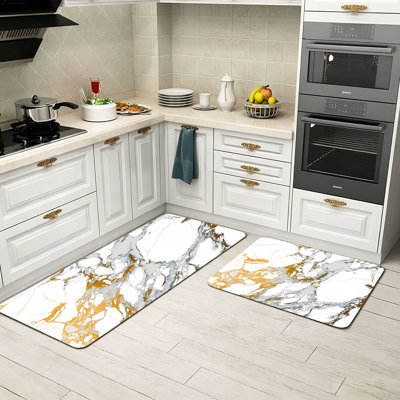 Ensemble de 2 tapis de sol en marbre Marble Texture