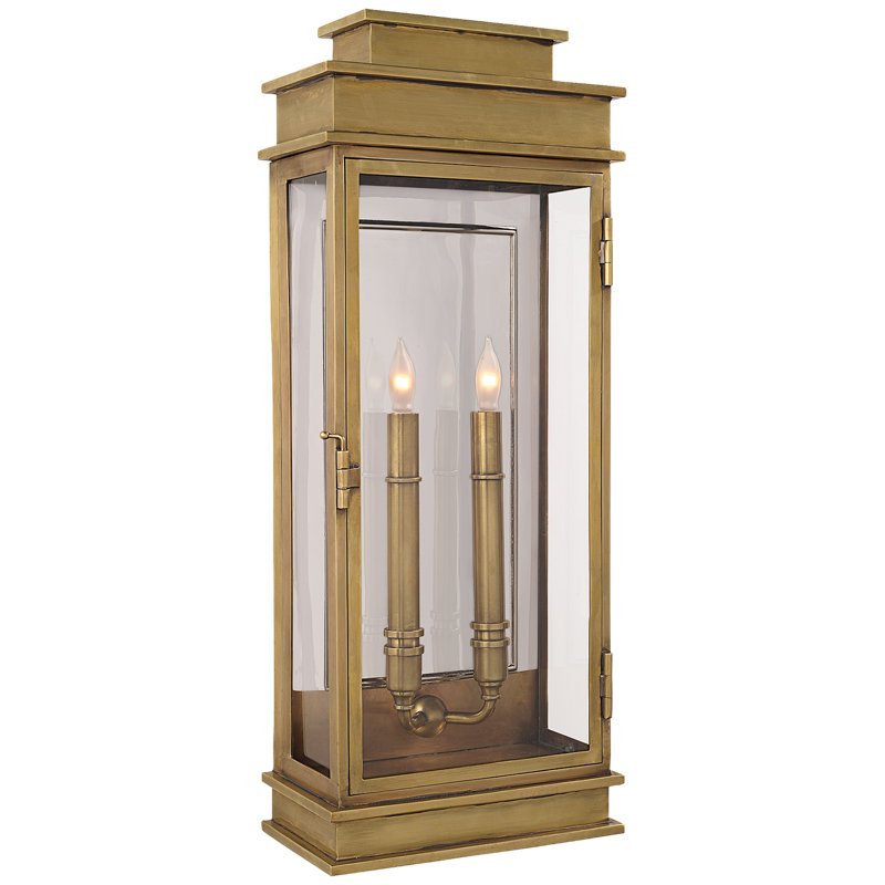 Chapman & Myers Linear Lantern Tall, Antique-Burnished Brass