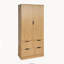 Armoire de cuisine 72 pouces à cannelures modernes avec 2 grands tiroirs et support à épices 8 portes, chêne-133394569