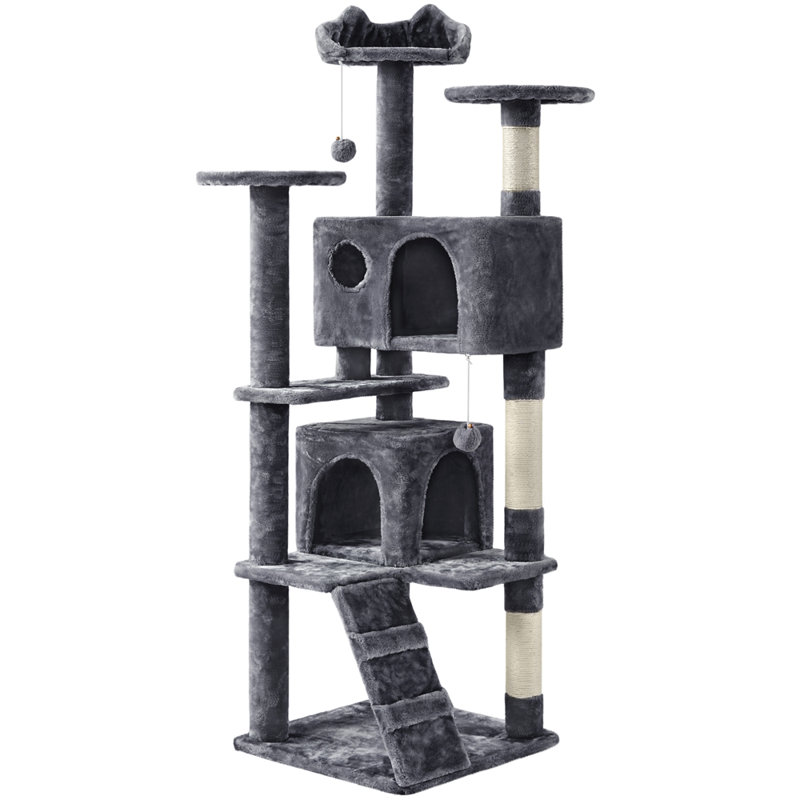 Arbre à chat 61,5 po Dagenham, Gris foncé, H 62 po x l 19,5 po x P 19,5 po