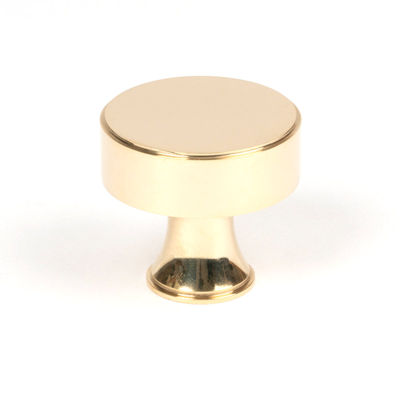 Matt Black Scully Cabinet Knob - 38Mm, Polished Brass, 4 cm